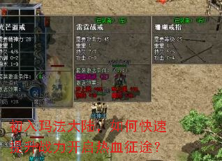初入玛法大陆,如何快速提升战力开启热血征途? 初入玛法大陆,如何快速提升战力开启热血征途?