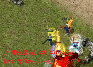 如何快速提升31.4513魔法版本传奇私服中的角色战斗力? 如何快速提升31.4513魔法版本传奇私服中的角色战斗力?