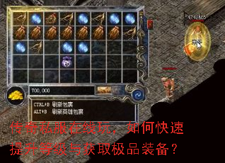 传奇私服在线玩,如何快速提升等级与获取极品装备? 传奇私服在线玩,如何快速提升等级与获取极品装备?