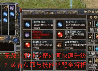 无赦单职业传奇如何快速升级?装备获取与技能搭配全解析 无赦单职业传奇如何快速升级?装备获取与技能搭配全解析